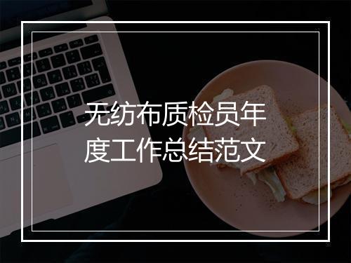 无纺布质检员年度工作总结范文