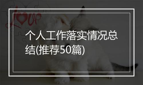 个人工作落实情况总结(推荐50篇)