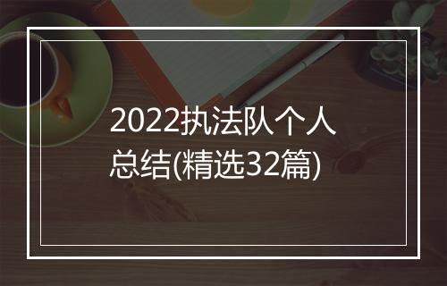 2022执法队个人总结(精选32篇)