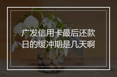 广发信用卡最后还款日的缓冲期是几天啊
