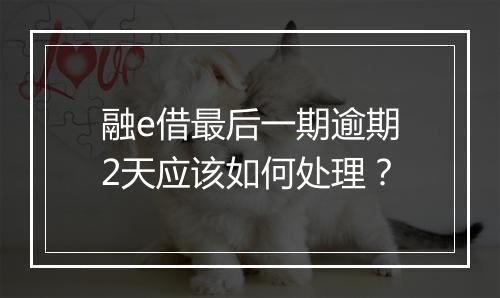 融e借最后一期逾期2天应该如何处理？