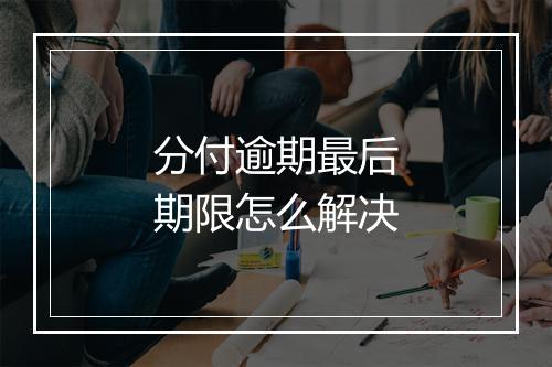 分付逾期最后期限怎么解决
