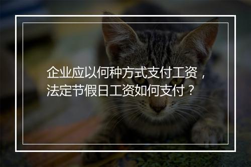 企业应以何种方式支付工资，法定节假日工资如何支付？
