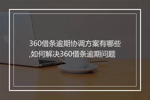 360借条逾期协调方案有哪些,如何解决360借条逾期问题