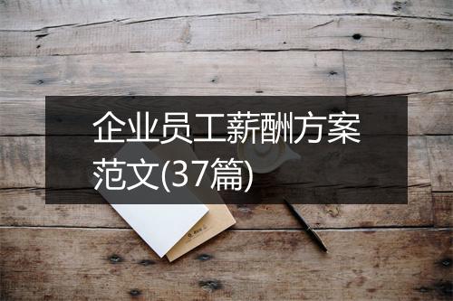 企业员工薪酬方案范文(37篇)