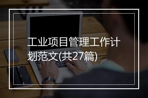 工业项目管理工作计划范文(共27篇)
