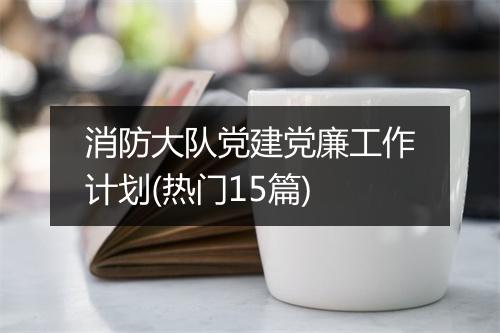消防大队党建党廉工作计划(热门15篇)