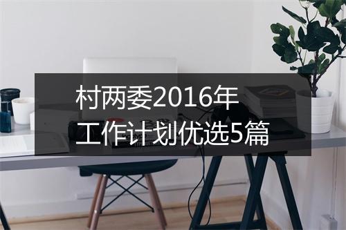 村两委2016年工作计划优选5篇