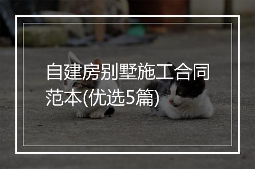 自建房别墅施工合同范本(优选5篇)