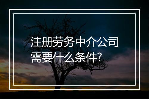 注册劳务中介公司需要什么条件?