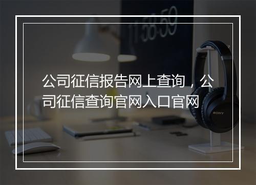 公司征信报告网上查询，公司征信查询官网入口官网