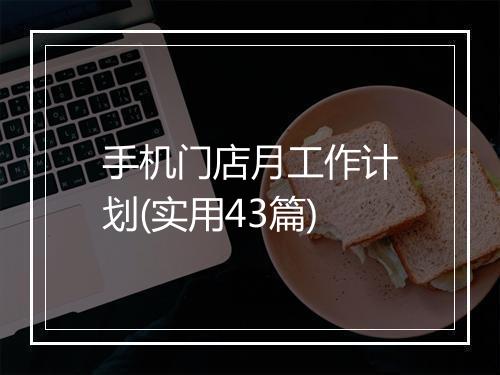 手机门店月工作计划(实用43篇)
