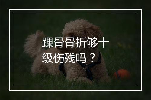 踝骨骨折够十级伤残吗？