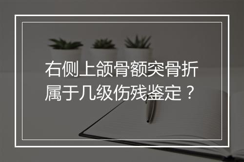 右侧上颌骨额突骨折属于几级伤残鉴定？