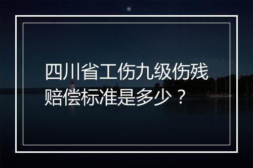 四川省工伤九级伤残赔偿标准是多少？