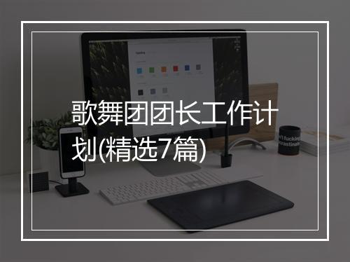 歌舞团团长工作计划(精选7篇)