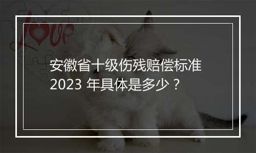 安徽省十级伤残赔偿标准 2023 年具体是多少？