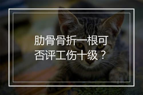 肋骨骨折一根可否评工伤十级？