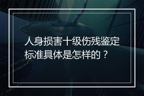 人身损害十级伤残鉴定标准具体是怎样的？