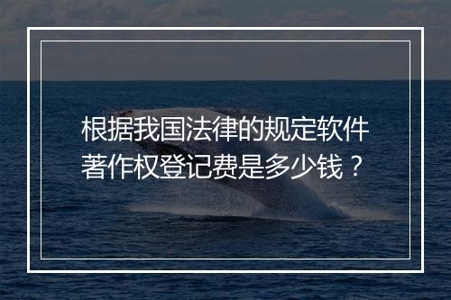 根据我国法律的规定软件著作权登记费是多少钱？