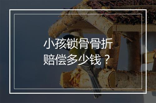 小孩锁骨骨折赔偿多少钱？