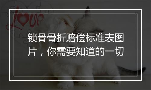 锁骨骨折赔偿标准表图片，你需要知道的一切