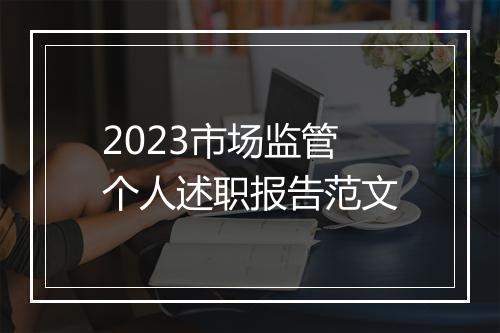 2023市场监管个人述职报告范文