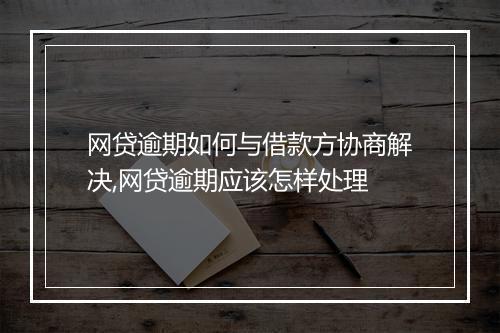 网贷逾期如何与借款方协商解决,网贷逾期应该怎样处理