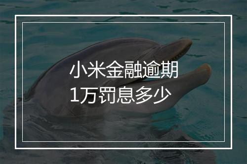 小米金融逾期1万罚息多少