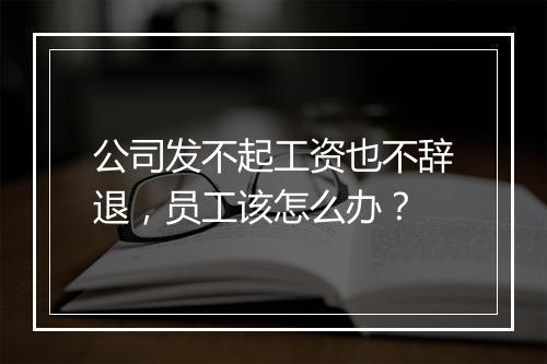 公司发不起工资也不辞退，员工该怎么办？