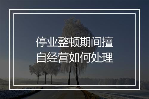 停业整顿期间擅自经营如何处理