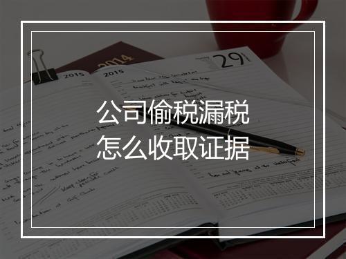 公司偷税漏税怎么收取证据