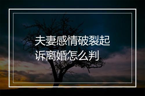 夫妻感情破裂起诉离婚怎么判