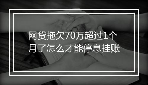 网贷拖欠70万超过1个月了怎么才能停息挂账