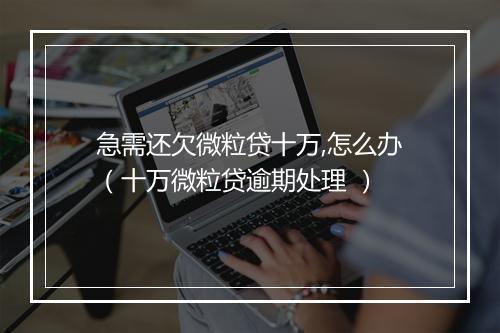 急需还欠微粒贷十万,怎么办（十万微粒贷逾期处理 ）