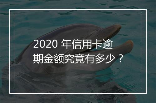 2020 年信用卡逾期金额究竟有多少？