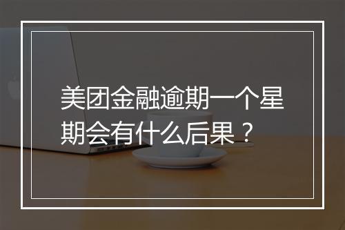 美团金融逾期一个星期会有什么后果？