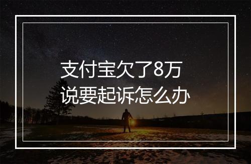 支付宝欠了8万说要起诉怎么办