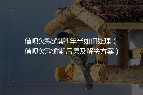 借呗欠款逾期1年半如何处理（借呗欠款逾期后果及解决方案）