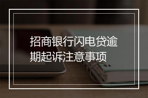 招商银行闪电贷逾期起诉注意事项