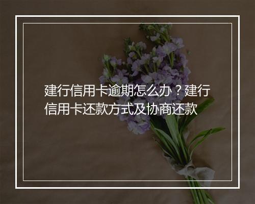 建行信用卡逾期怎么办？建行信用卡还款方式及协商还款