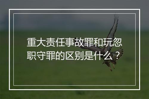 重大责任事故罪和玩忽职守罪的区别是什么？
