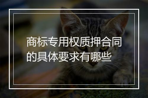 商标专用权质押合同的具体要求有哪些