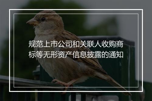 规范上市公司和关联人收购商标等无形资产信息披露的通知