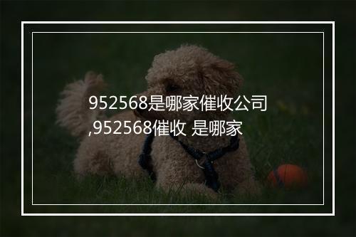 952568是哪家催收公司,952568催收 是哪家
