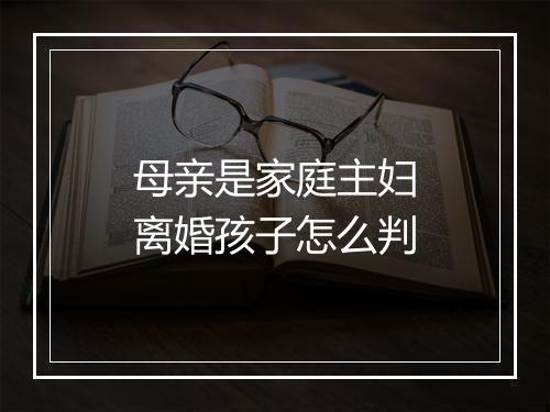 母亲是家庭主妇离婚孩子怎么判