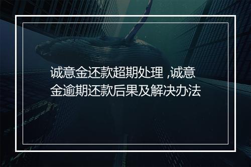 诚意金还款超期处理 ,诚意金逾期还款后果及解决办法
