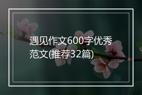 遇见作文600字优秀范文(推荐32篇)