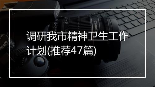 调研我市精神卫生工作计划(推荐47篇)