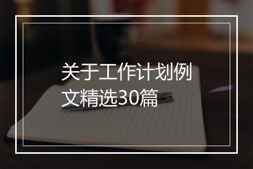 关于工作计划例文精选30篇